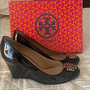 Tory Burch Black Wedge Shoes